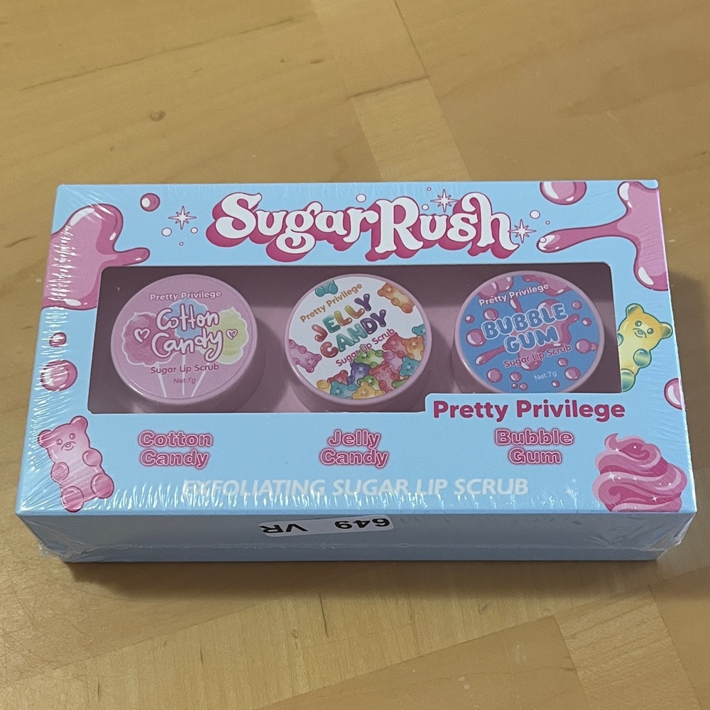 Sugar Rush Pretty Privilege Lip Balm Set - Cotton Candy, Jelly Candy, Bubble Gum